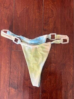 NWOT Boutine LA Pastel Tie-Dye Bikini Bottom in Blue, Green, Yellow Size Medium